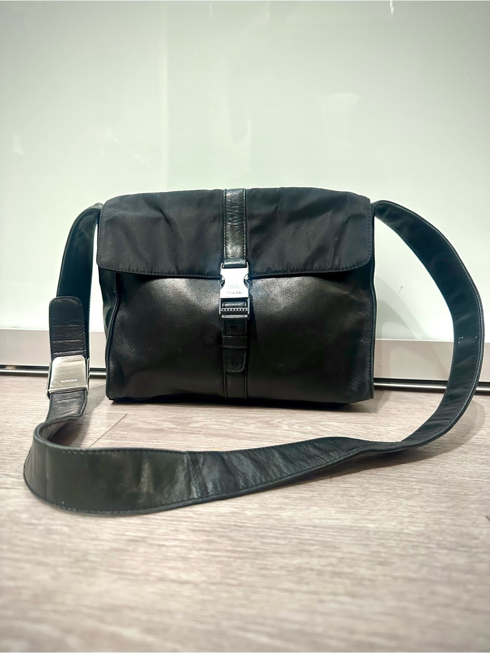 Authentic Vintage Prada cross body Lambskin Leather Bag. Preowned